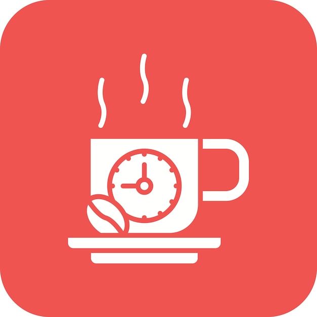 Vector imagen vectorial del icono de la hora del café se puede usar para la hora y la fecha