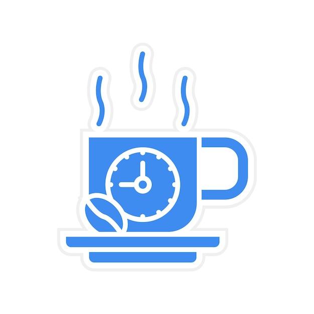Imagen vectorial del icono de la hora del café Se puede usar para la hora y la fecha