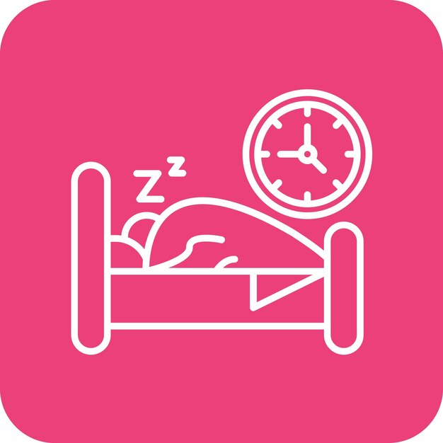 Imagen vectorial del icono de la hora de la cama Se puede usar para la hora y la fecha