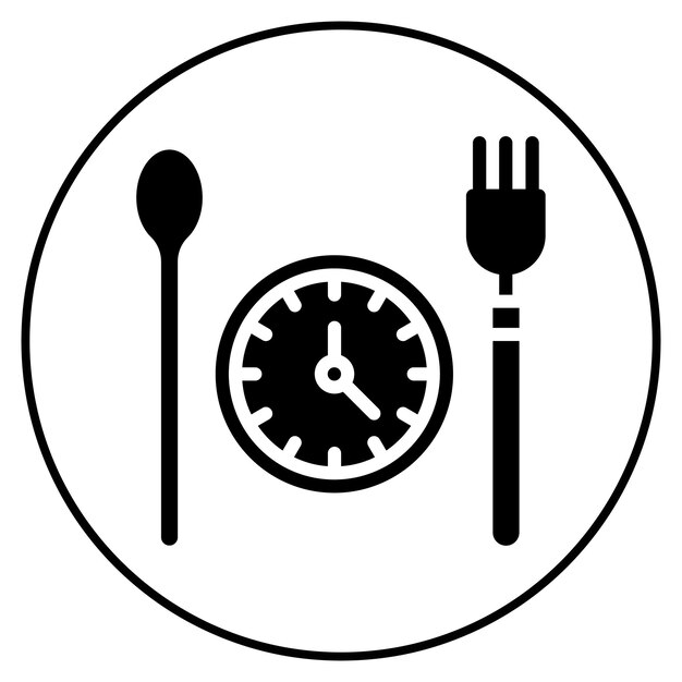 Imagen vectorial del icono de la hora de la comida Se puede utilizar para la guardería
