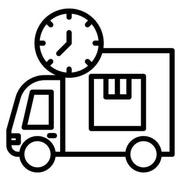 Imagen vectorial del icono de la hora de envío Puede utilizarse para el cumplimiento de pedidos