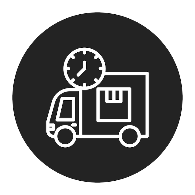 Imagen vectorial del icono de la hora de envío Puede utilizarse para el cumplimiento de pedidos