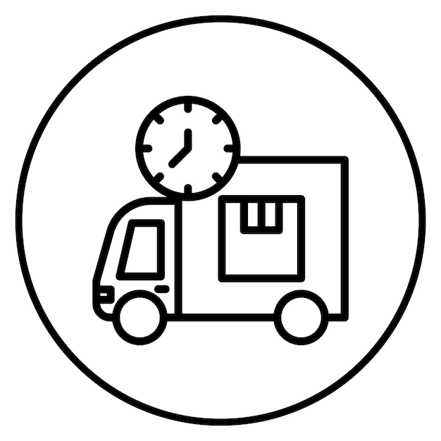 Imagen vectorial del icono de la hora de envío Puede utilizarse para el cumplimiento de pedidos