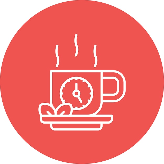 Imagen vectorial del icono de la hora del té Se puede usar para la hora y la fecha