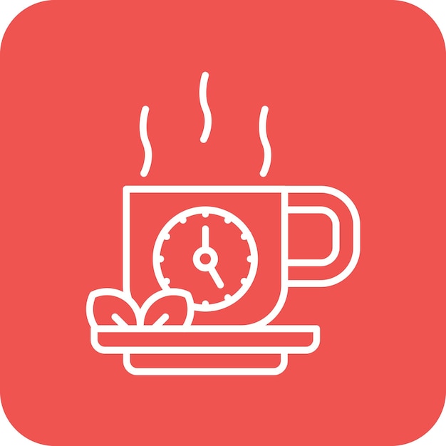 Imagen vectorial del icono de la hora del té Se puede usar para la hora y la fecha