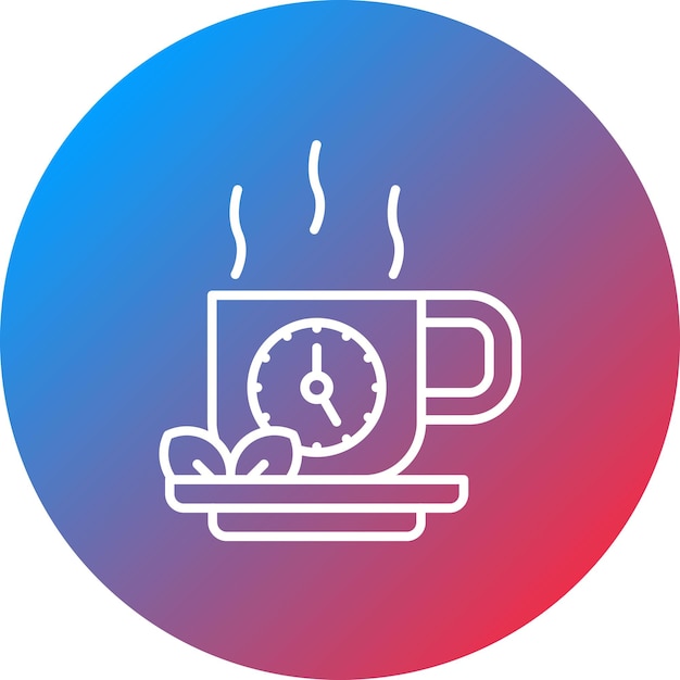 Imagen vectorial del icono de la hora del té Se puede usar para la hora y la fecha