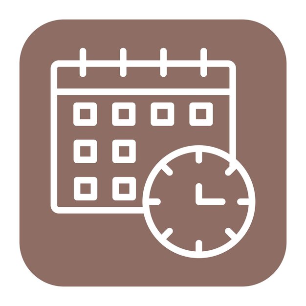 Imagen vectorial del icono del horario Se puede utilizar para la evaluación del proyecto