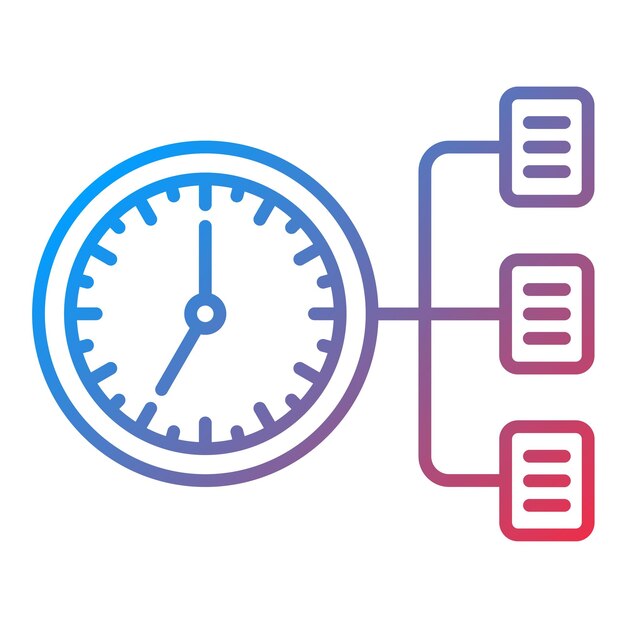 Imagen vectorial del icono del horario Se puede utilizar para la gestión de proyectos