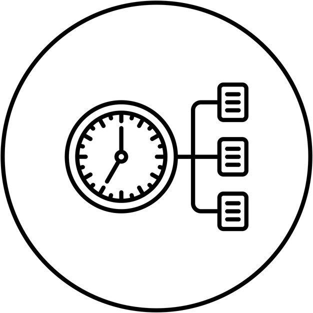 Imagen vectorial del icono del horario Se puede utilizar para la gestión de proyectos