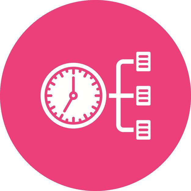 Imagen vectorial del icono del horario Se puede utilizar para la gestión de proyectos