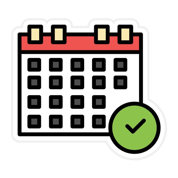 Imagen vectorial del icono del horario Se puede utilizar para la planificación de vacaciones