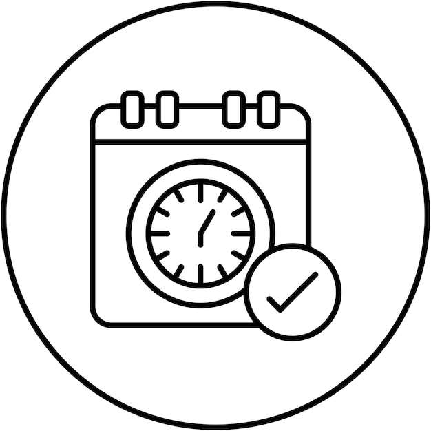Imagen vectorial del icono del horario Se puede utilizar para la productividad