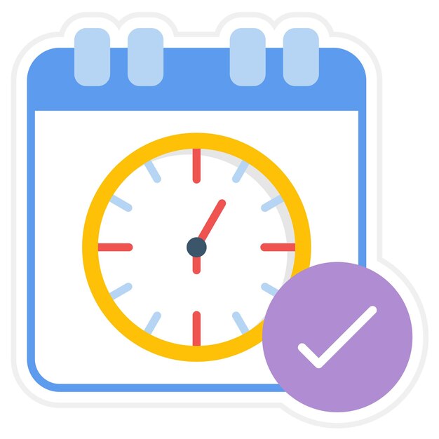 Imagen vectorial del icono del horario Se puede utilizar para la productividad