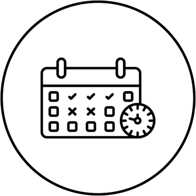Imagen vectorial del icono del horario Se puede utilizar para trabajar desde casa
