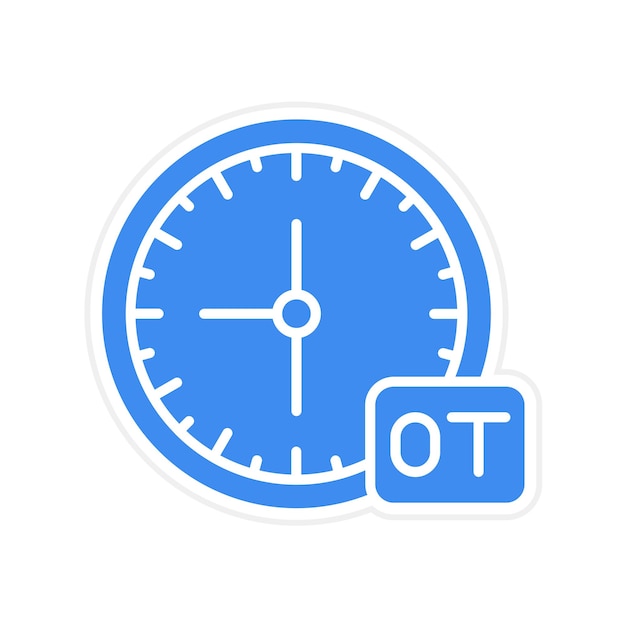 Imagen vectorial del icono de horas extras Se puede utilizar para la gestión empresarial