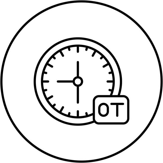 Imagen vectorial del icono de horas extras Se puede utilizar para la gestión empresarial