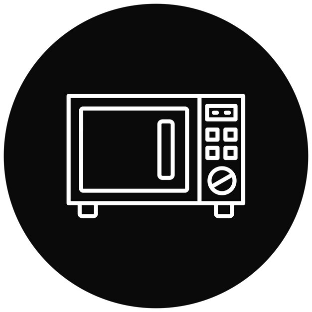 Imagen vectorial del icono del horno de microondas Se puede utilizar para artículos para el hogar
