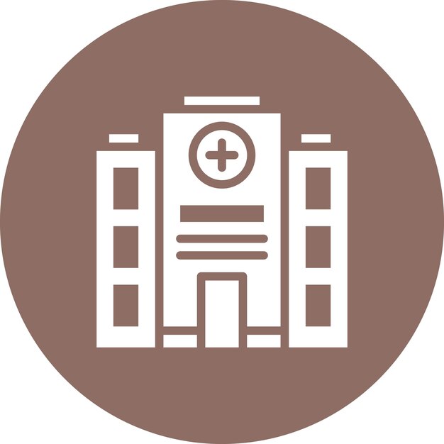 Imagen vectorial del icono del hospital Se puede utilizar para el bienestar físico