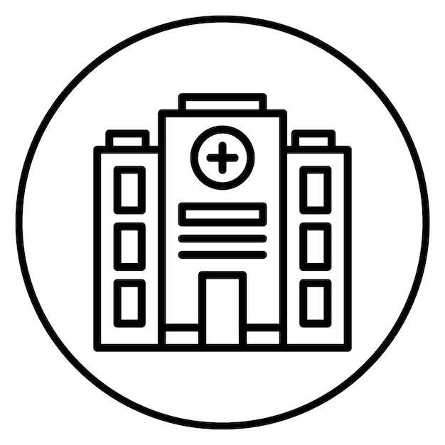 Imagen vectorial del icono del hospital Se puede utilizar para el bienestar físico