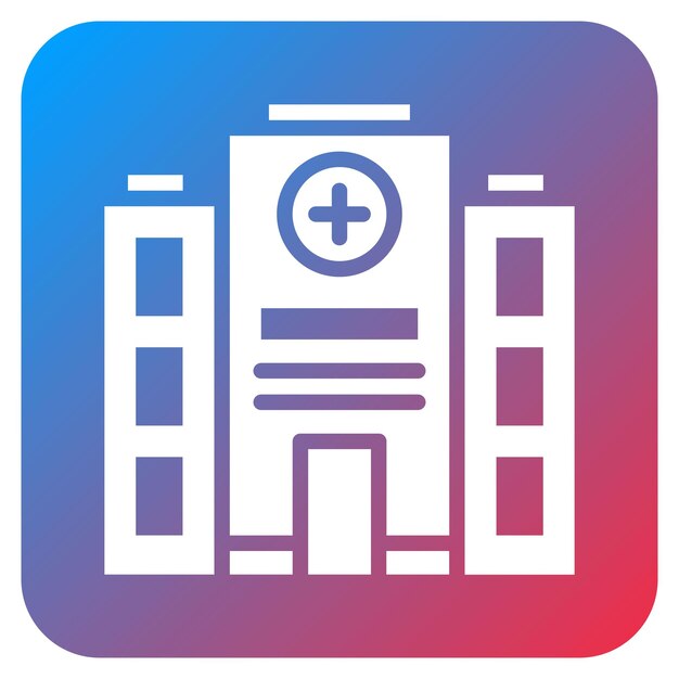 Imagen vectorial del icono del hospital Se puede utilizar para el bienestar físico
