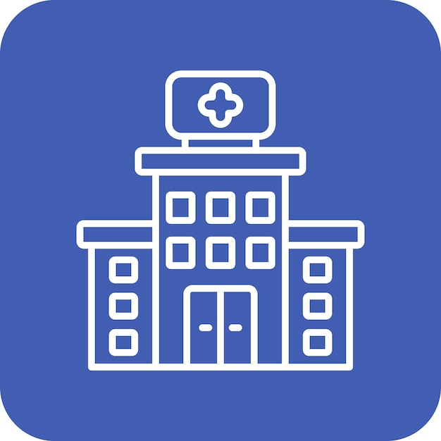 Imagen vectorial del icono del hospital Se puede utilizar para el chequeo de salud