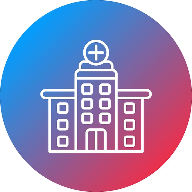 Imagen vectorial del icono del hospital Se puede utilizar para la discapacidad