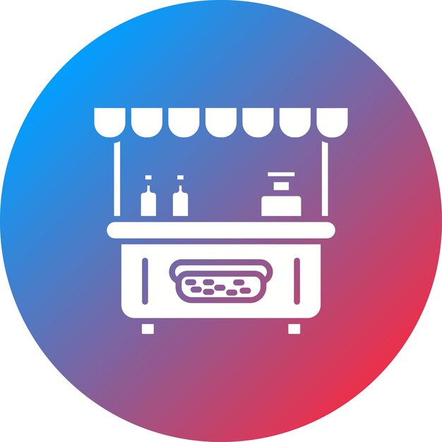 Imagen vectorial del icono de Hot Dog Stall Se puede usar para el parque temático