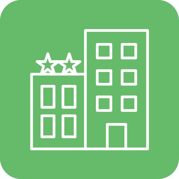 Imagen vectorial de icono de hotel de 2 estrellas Se puede utilizar para la gestión de hoteles
