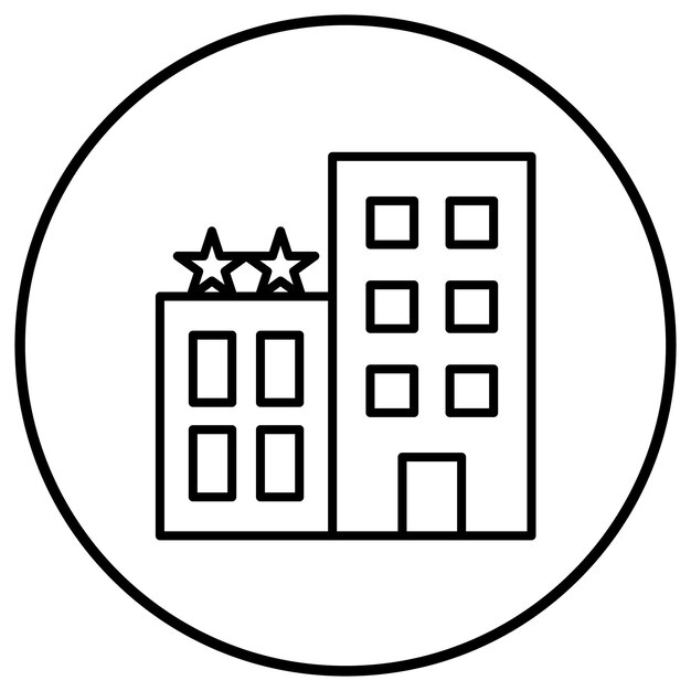 Imagen vectorial de icono de hotel de 2 estrellas Se puede utilizar para la gestión de hoteles