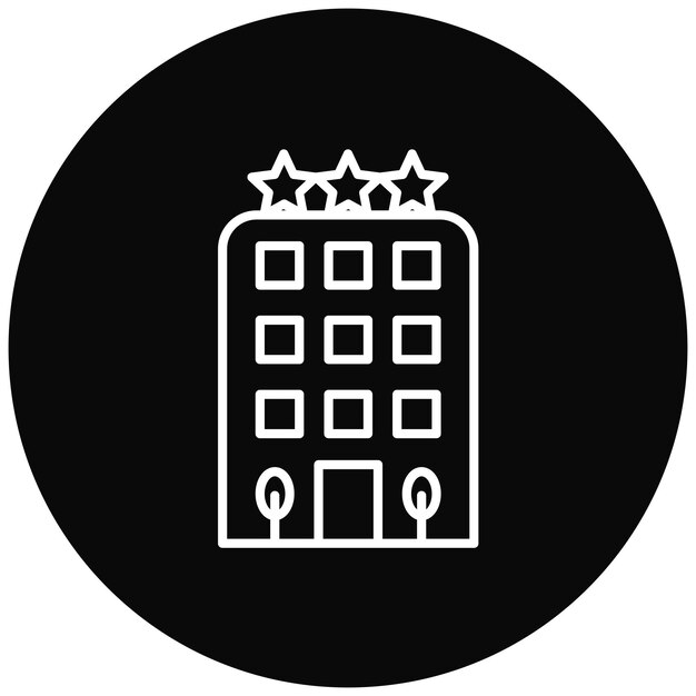 Imagen vectorial de icono de hotel de 3 estrellas Se puede utilizar para la gestión de hoteles