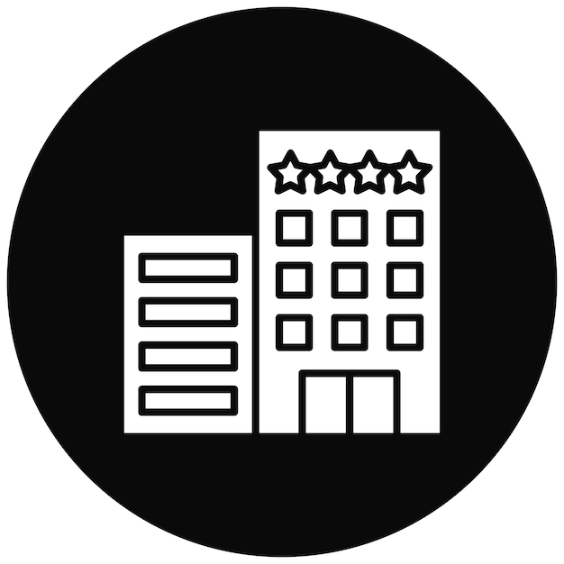 Imagen vectorial de icono de hotel de 4 estrellas Puede utilizarse para la gestión de hoteles