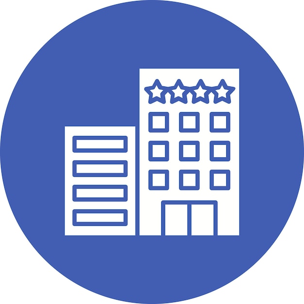 Imagen vectorial de icono de hotel de 4 estrellas Puede utilizarse para la gestión de hoteles