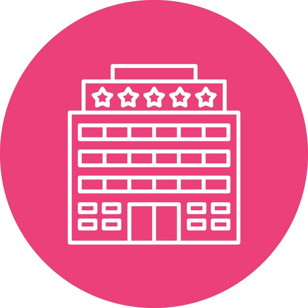 Imagen vectorial del icono del hotel de 5 estrellas Se puede usar para viajes