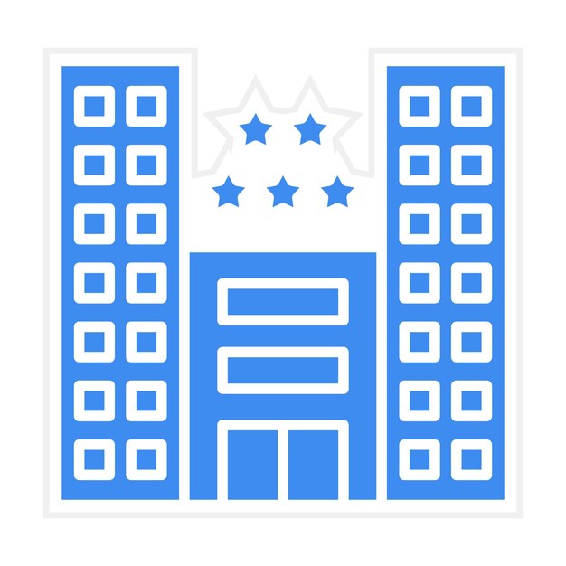 Imagen vectorial de icono de hotel de 5 estrellas Puede utilizarse para la gestión de hoteles