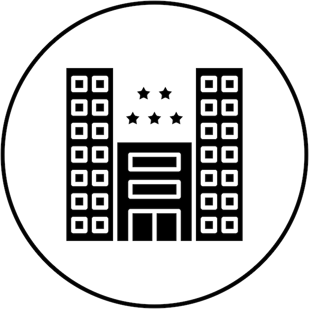 Imagen vectorial de icono de hotel de 5 estrellas Puede utilizarse para la gestión de hoteles