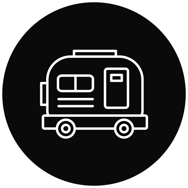 Imagen vectorial del icono de House on Wheels Se puede utilizar para el tipo de casas