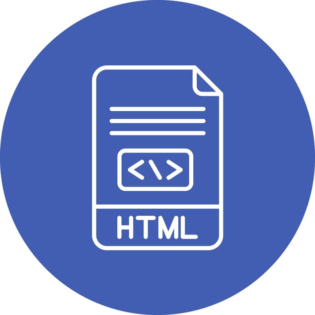 Imagen vectorial de icono HTML Se puede usar para sin código