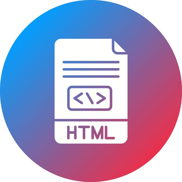 Imagen vectorial de icono HTML Se puede usar para sin código