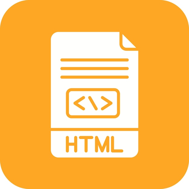 Imagen vectorial de icono HTML Se puede usar para sin código