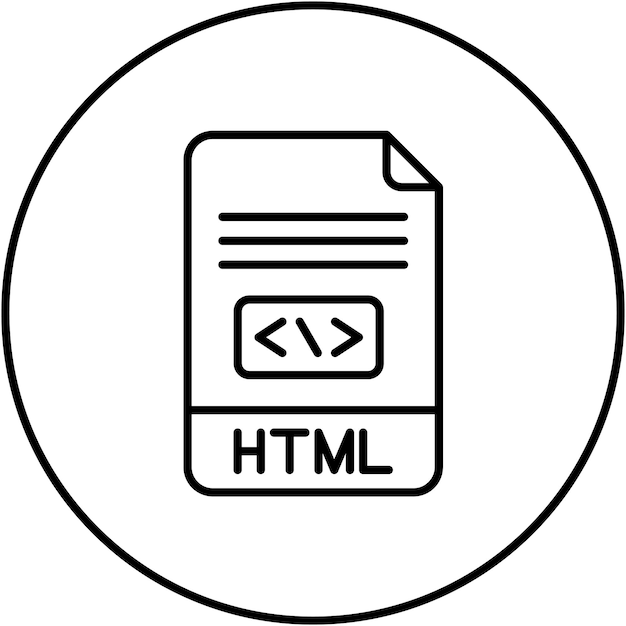Imagen vectorial de icono HTML Se puede usar para sin código