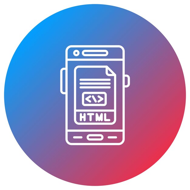 Imagen vectorial de icono HTML Se puede utilizar para el desarrollo de aplicaciones móviles