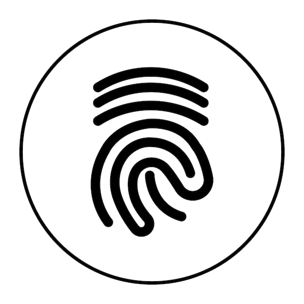 La imagen vectorial del icono de la huella dactilar se puede utilizar para la investigación de delitos