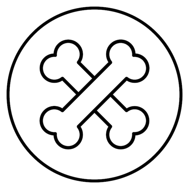 La imagen vectorial del icono del hueso se puede usar para la minería y la artesanía