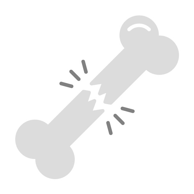 La imagen vectorial del icono del hueso roto se puede utilizar para la medicina