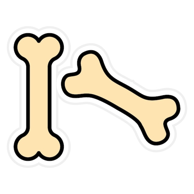 La imagen vectorial del icono de huesos se puede utilizar para la historia
