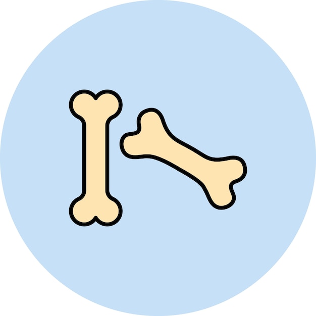 La imagen vectorial del icono de huesos se puede utilizar para la historia