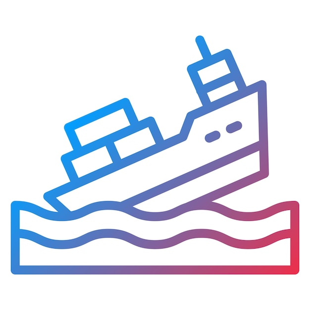 Imagen vectorial del icono del hundimiento del barco Se puede usar para el Océano