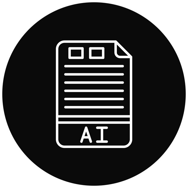 Imagen vectorial de icono de IA Se puede usar para formatos de archivo