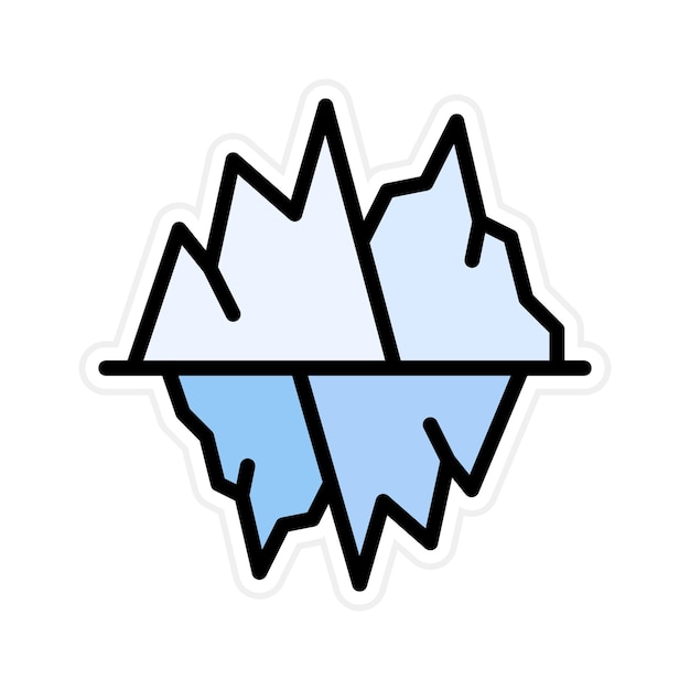 La imagen vectorial del icono del iceberg se puede usar para el Océano