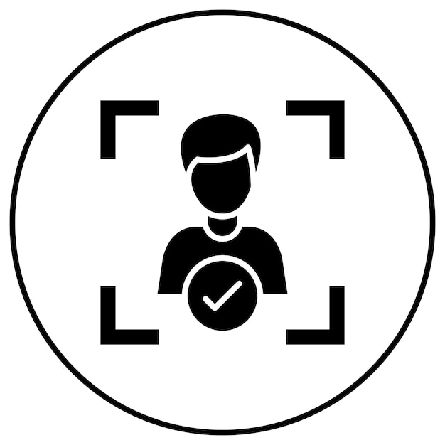 Imagen vectorial de icono de identificación Se puede usar para Crimen y Ley